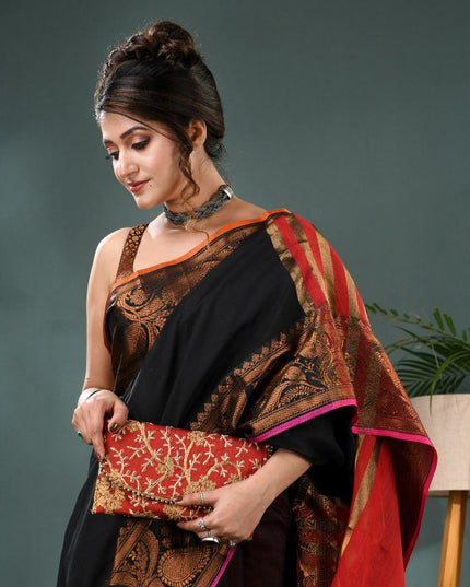 DESH BIDESH Zari Silk Cotton Kanjeevaram Saree