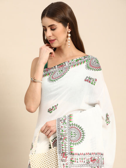 DESH BIDESH Warli Pure Cotton Taant Saree