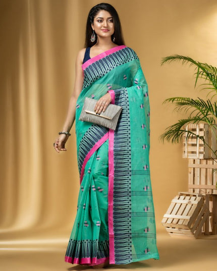 DESH BIDESH Ethnic Motifs Woven Design Pure Cotton Taant Saree