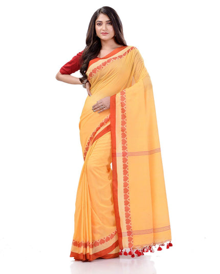 DESH BIDESH Bengali Pure Cotton Handloom Taant Saree, Traditional Indian Women's Attire