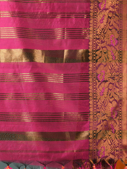 DESH BIDESH Woven Design Zari Kanjeevaram Saree