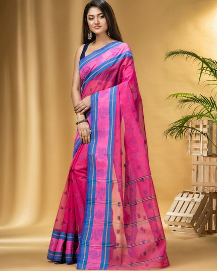 DESH BIDESH Woven Design Pure Cotton Taant Saree