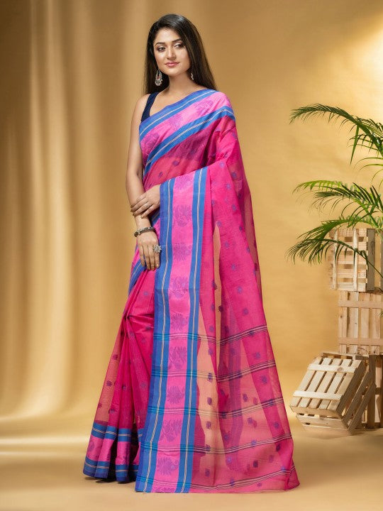 DESH BIDESH Woven Design Pure Cotton Taant Saree