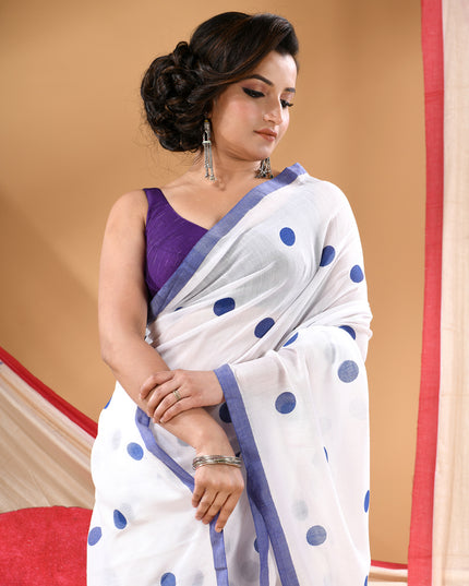 Women cotton silk tant handloom saree mysore party wear sarees latest design wedding handloom  sarees for women latest (Blue)