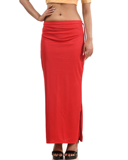 Stretchable Saree Shapewear Petticoat for Women, Lycra Saree Shapewear, Skirts for Women, Skirts Shape Wear Dress for Saree Innerwear for Saree in Party, Saree Shaper (Red)