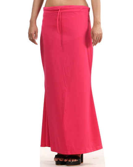 Fish Cut Stretchable Saree Shapewear Petticoat for Women (Pink Red)