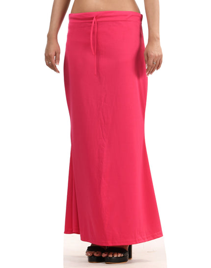 Fish Cut Stretchable Saree Shapewear Petticoat for Women (Pink Red)