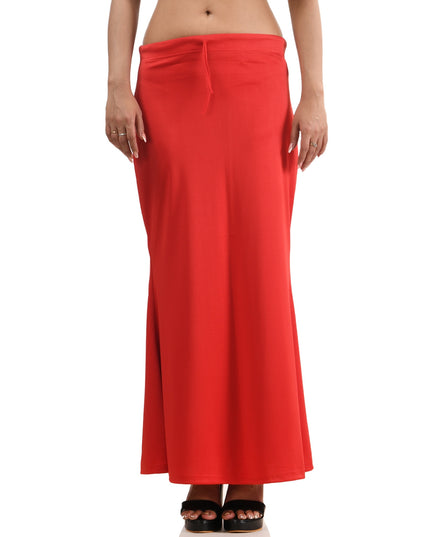 Fish Cut Stretchable Saree Shapewear Petticoat for Women (Red)