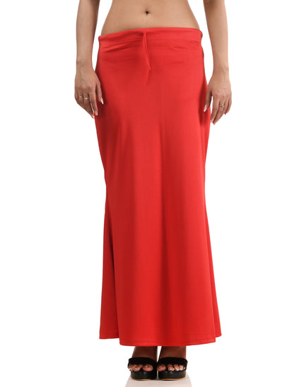 Fish Cut Stretchable Saree Shapewear Petticoat for Women (Red)