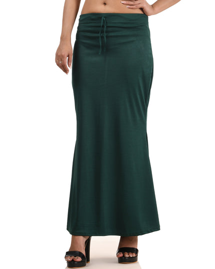 Fish Cut Stretchable Saree Shapewear Petticoat for Women (Dark Teal)