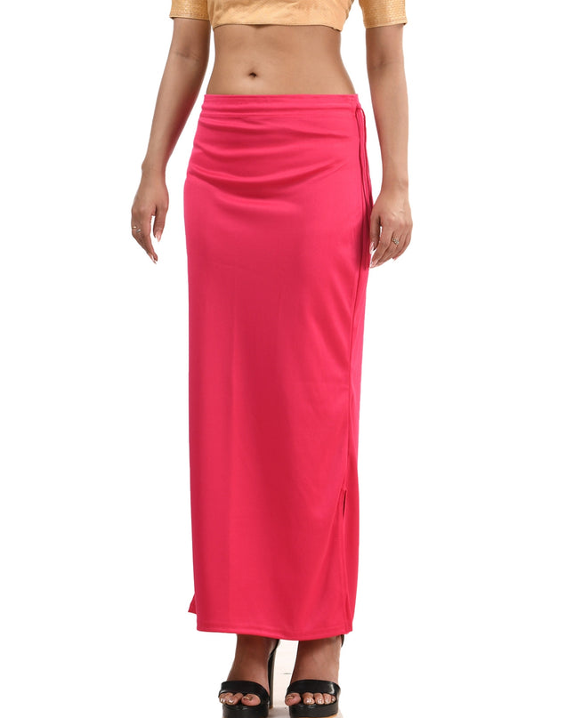 Stretchable Saree Shapewear Petticoat for Women, Lycra Saree Shapewear, Skirts for Women, Skirts Shape Wear Dress for Saree Innerwear for Saree in Party, Saree Shaper (Pink)