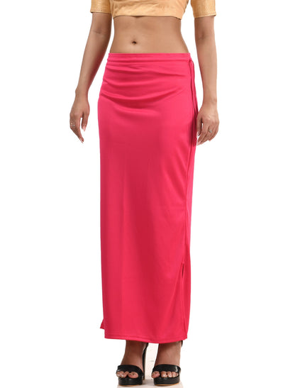 Stretchable Saree Shapewear Petticoat for Women, Lycra Saree Shapewear, Skirts for Women, Skirts Shape Wear Dress for Saree Innerwear for Saree in Party, Saree Shaper (Pink)