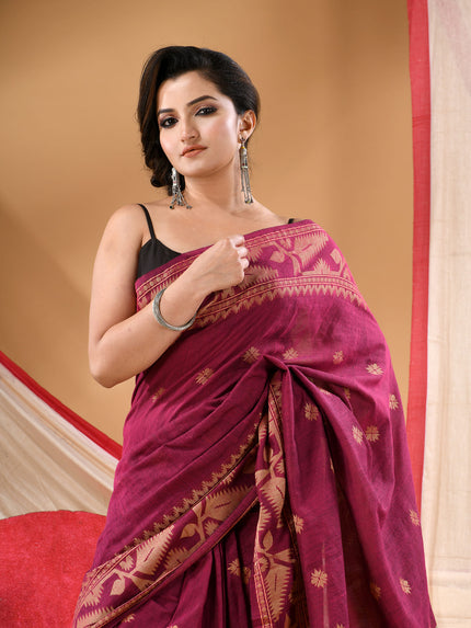 Women cotton silk tant handloom saree mysore party, wear sarees latest, design wedding, ready wear georgette chiffon saree soft silk cotton Taarini design sarees for women (Pink)