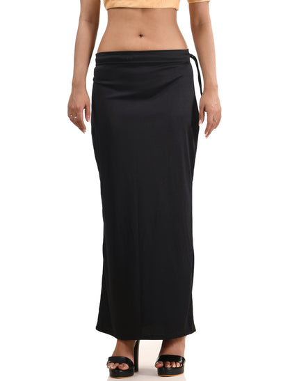 Stretchable Saree Shapewear Petticoat for Women, Lycra Saree Shapewear, Skirts for Women, Skirts Shape Wear Dress for Saree Innerwear for Saree in Party, Saree Shaper (Black)