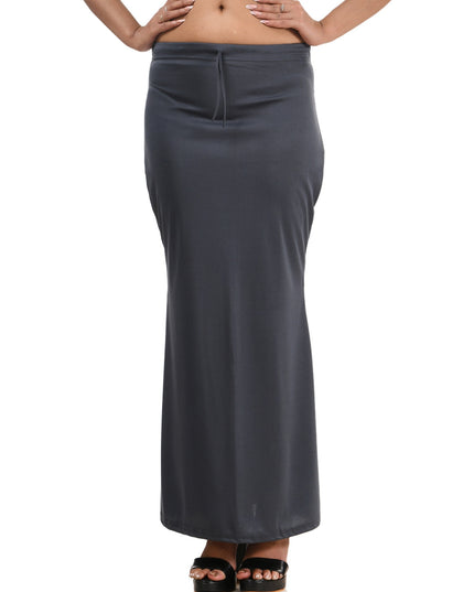 Fish Cut Stretchable Saree Shapewear Petticoat for Women (Charcoal Grey)
