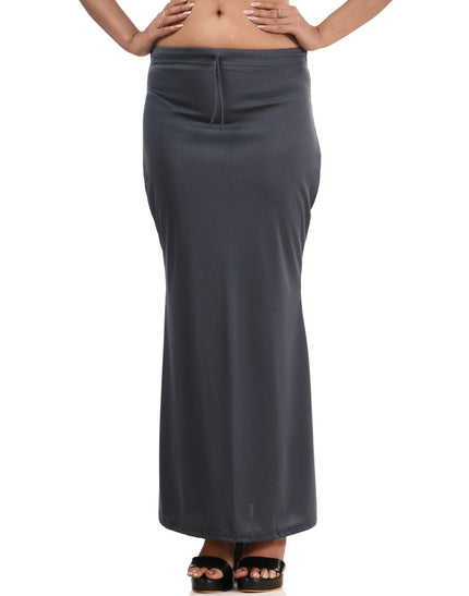 Fish Cut Stretchable Saree Shapewear Petticoat for Women (Charcoal Grey)