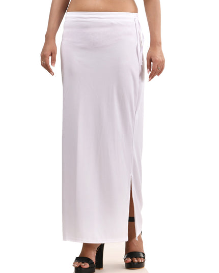 Stretchable Saree Shapewear Petticoat for Women, Lycra Saree Shapewear, Skirts for Women, Skirts Shape Wear Dress for Saree Innerwear for Saree in Party, Saree Shaper (White)