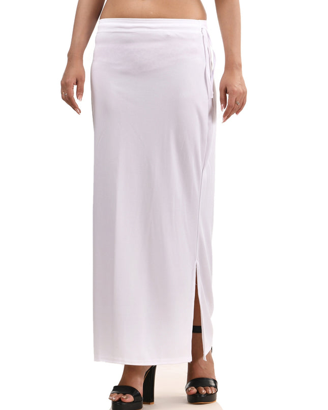 Stretchable Saree Shapewear Petticoat for Women, Lycra Saree Shapewear, Skirts for Women, Skirts Shape Wear Dress for Saree Innerwear for Saree in Party, Saree Shaper (White)