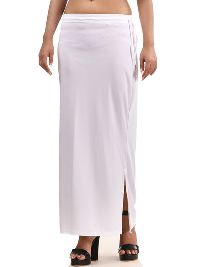 Stretchable Saree Shapewear Petticoat for Women, Lycra Saree Shapewear, Skirts for Women, Skirts Shape Wear Dress for Saree Innerwear for Saree in Party, Saree Shaper (White)