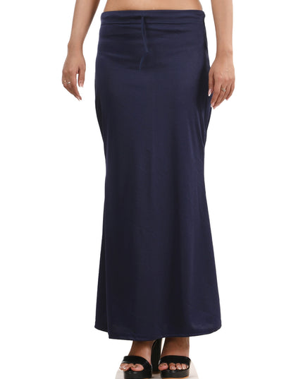Fish Cut Stretchable Saree Shapewear Petticoat for Women (Deep Blue)