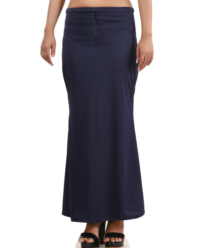 Fish Cut Stretchable Saree Shapewear Petticoat for Women (Deep Blue)