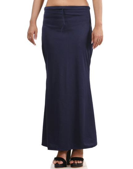 Fish Cut Stretchable Saree Shapewear Petticoat for Women (Deep Blue)