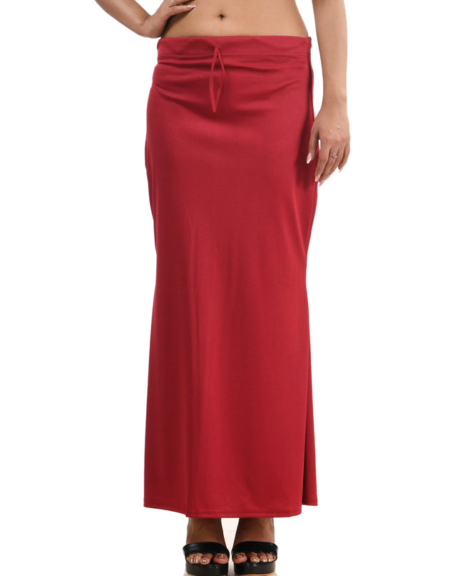 Fish Cut Stretchable Saree Shapewear Petticoat for Women (Crimson)