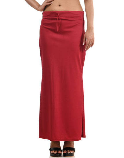 Fish Cut Stretchable Saree Shapewear Petticoat for Women (Crimson)