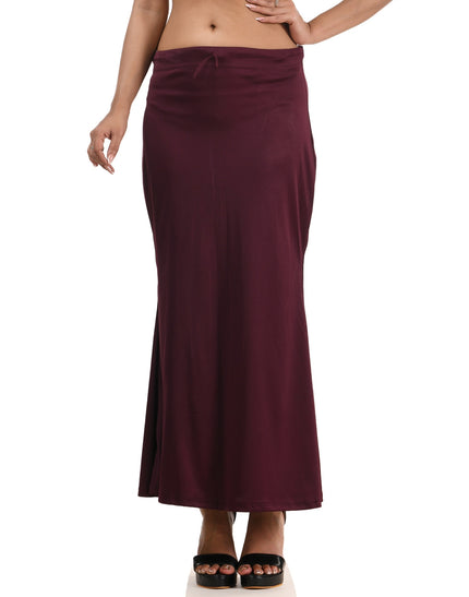 Fish Cut Stretchable Saree Shapewear Petticoat for Women (Dark Maroon)