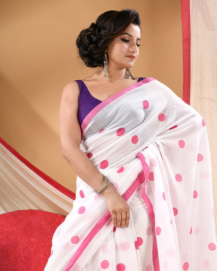 Women cotton silk tant handloom saree mysore party wear sarees latest design wedding handloom  sarees for women latest (Pink)