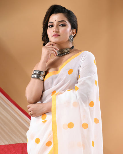 Women cotton silk tant handloom saree mysore party wear sarees latest design wedding handloom  sarees for women latest (Yellow)