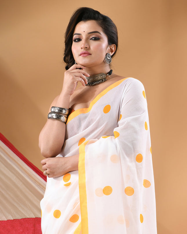 Women cotton silk tant handloom saree mysore party wear sarees latest design wedding handloom  sarees for women latest (Yellow)