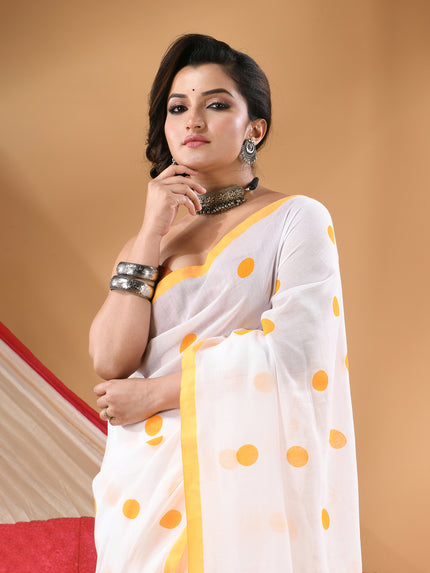 Women cotton silk tant handloom saree mysore party wear sarees latest design wedding handloom  sarees for women latest (Yellow)