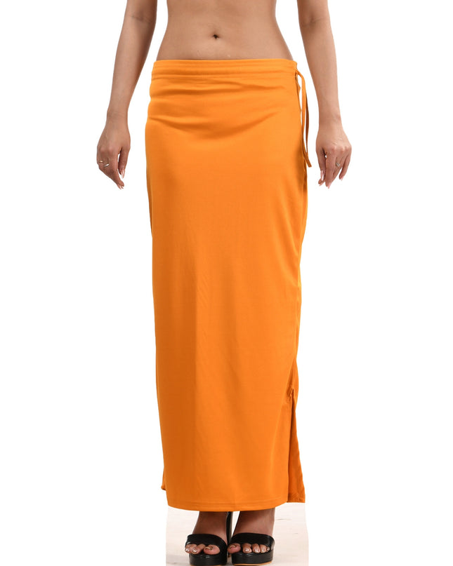 Stretchable Saree Shapewear Petticoat for Women, Lycra Saree Shapewear, Skirts for Women, Skirts Shape Wear Dress for Saree Innerwear for Saree in Party, Saree Shaper (Orange)