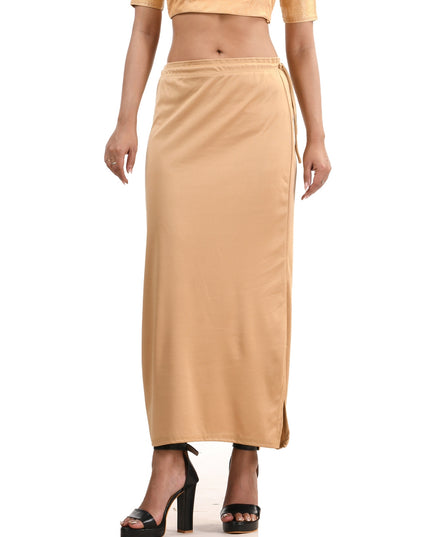 Stretchable Saree Shapewear Petticoat for Women, Lycra Saree Shapewear, Skirts for Women, Skirts Shape Wear Dress for Saree Innerwear for Saree in Party, Saree Shaper (Beige)