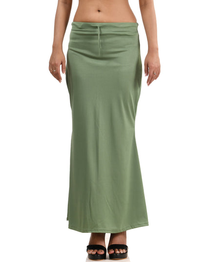 Fish Cut Stretchable Saree Shapewear Petticoat for Women (Light Green)