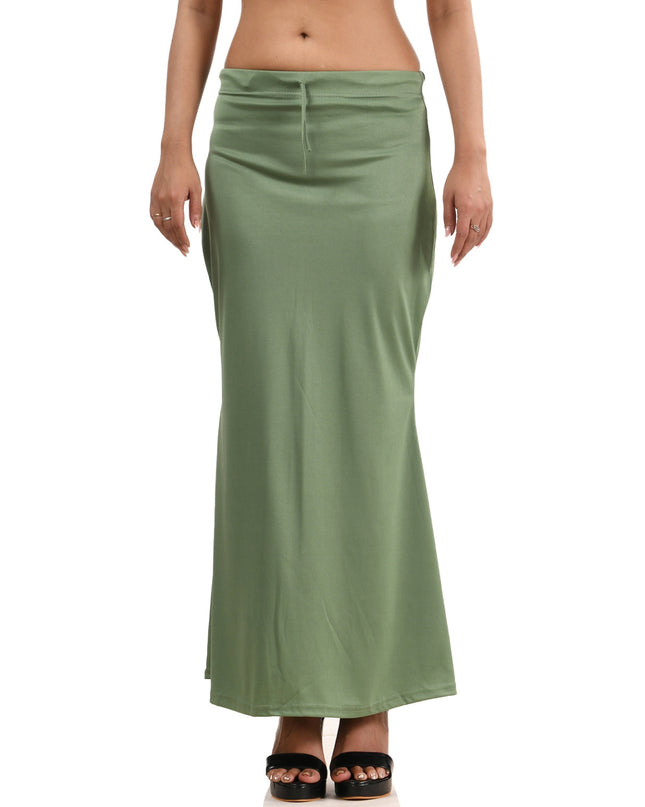 Fish Cut Stretchable Saree Shapewear Petticoat for Women (Light Green)