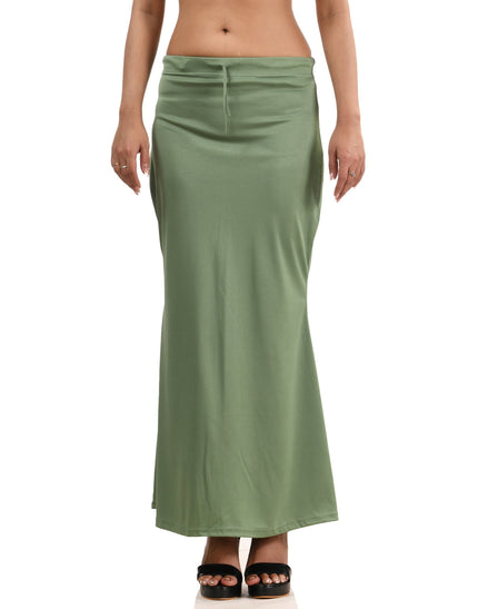 Fish Cut Stretchable Saree Shapewear Petticoat for Women (Light Green)