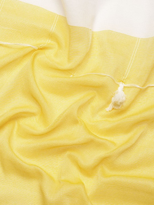 Colourblocked Pure Cotton Taant Saree