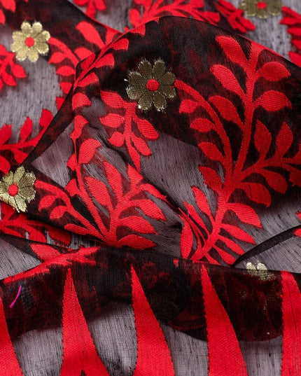 Exquisite DESH BIDESH Pure Cotton Jamdani Saree - Woven Tamarind Leaf Design