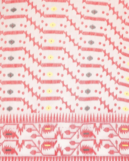 DESH BIDESH Woven Design Pure Cotton Jamdani Saree