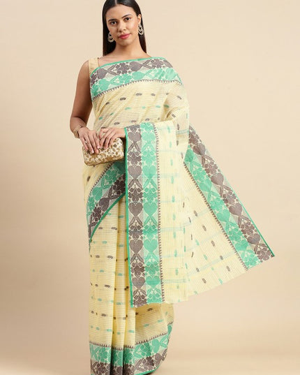 DESH BIDESH Woven Design Pure Cotton Taant Saree