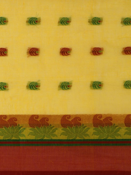 DESH BIDESH Woven Design Pure Cotton Taant Saree