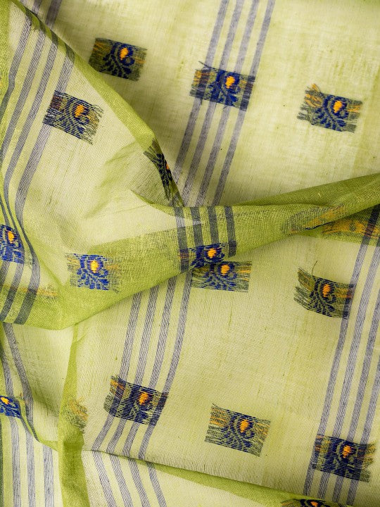 DESH BIDESH Ethnic Motifs Woven Design Pure Cotton Taant Saree