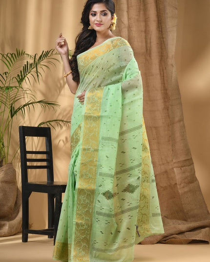 DESH BIDESH Ethnic Motifs Pure Cotton Block Print Saree - Traditional Indian Attire