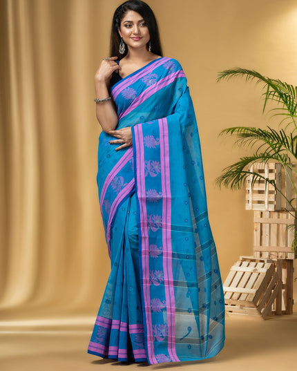 DESH BIDESH Ethnic Motifs Printed Pure Cotton Taant Saree