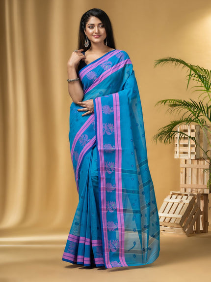 DESH BIDESH Ethnic Motifs Printed Pure Cotton Taant Saree