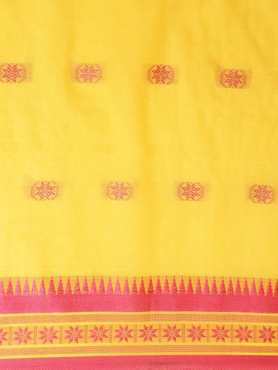 DESH BIDESH Woven Design Ethnic Motifs Pure Cotton Taant Saree