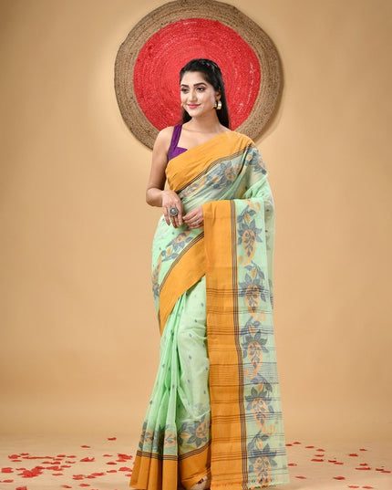 DESH BIDESH Paisley Pure Cotton Taant Saree for Women