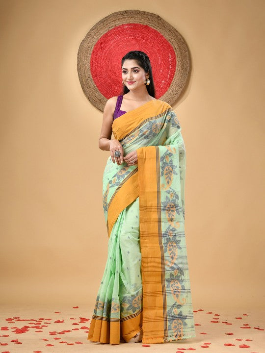 DESH BIDESH Paisley Pure Cotton Taant Saree for Women